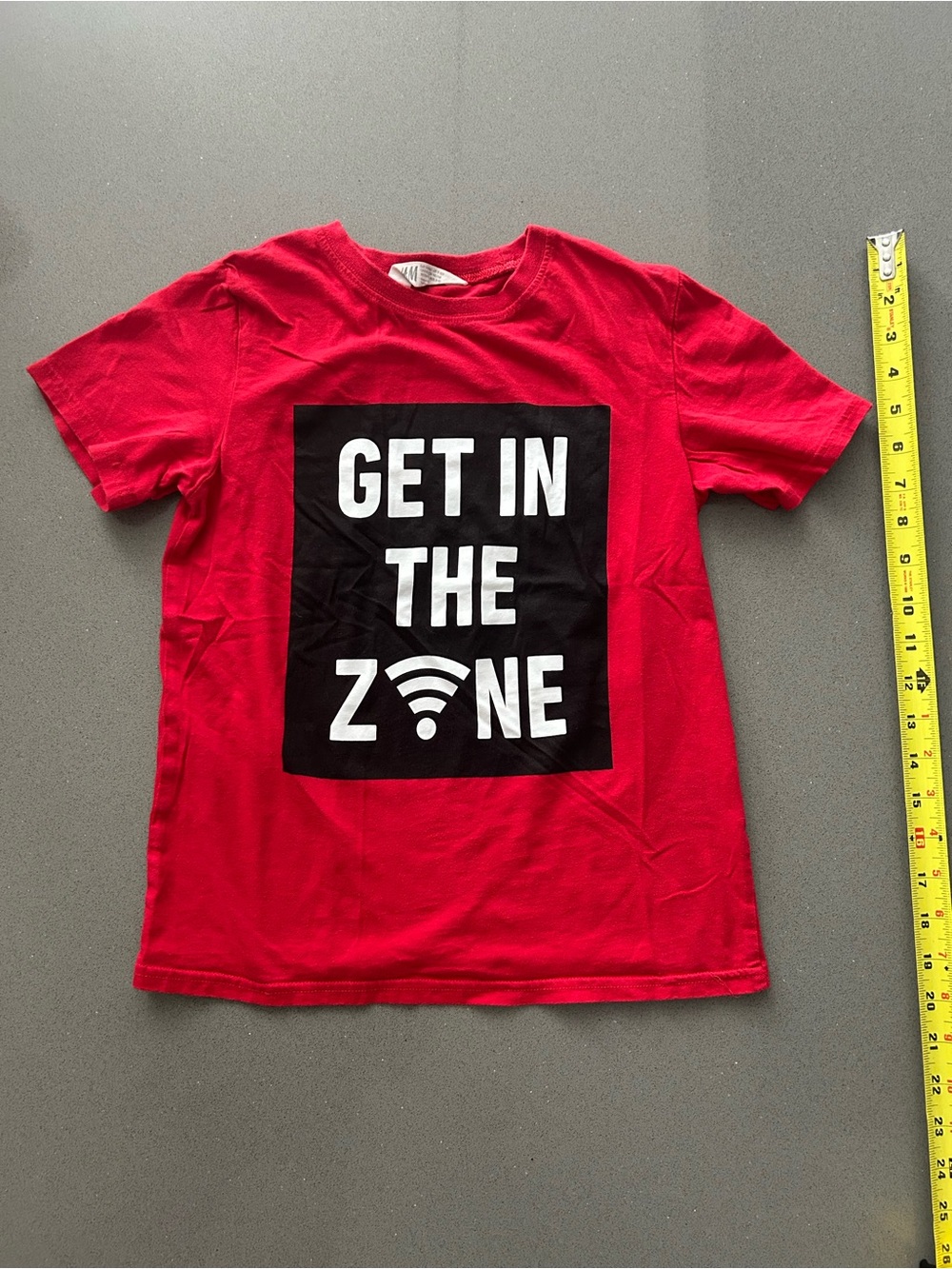 Kids Red Graphic Tee - GET IN THE ZONE Size 8-10yrs..